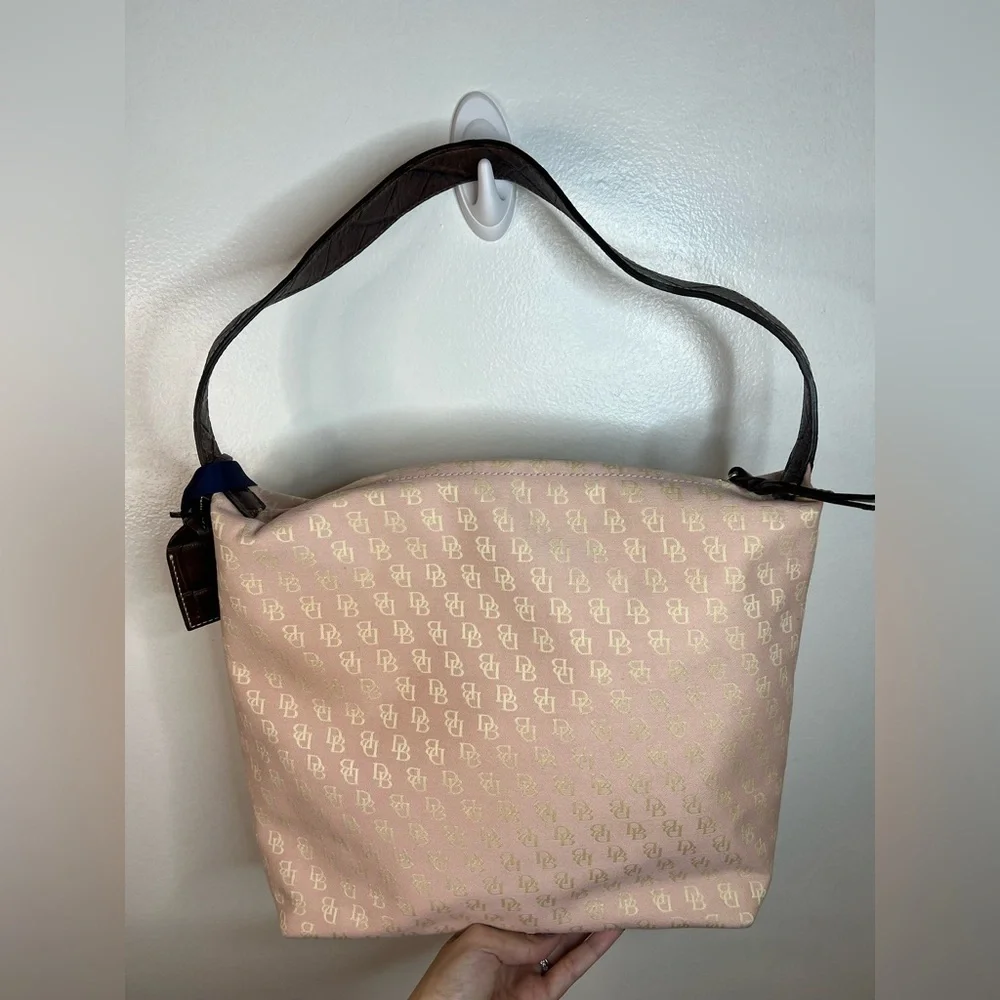 Vintage Dooney & Bourke Monogram Canvas
Shoulder Bag. - Picture 3 of 7